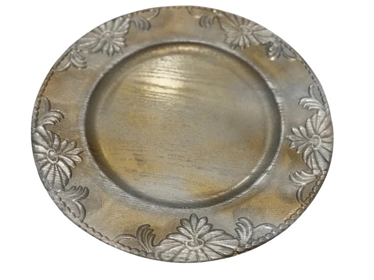 Bajo plato Patinado Dorado
